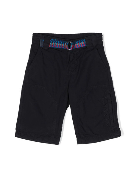  Lanvin Enfant Logo-embroidered Chino Shorts - Blue 