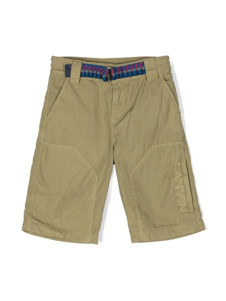  Lanvin Enfant Logo-embroidered Chino Shorts - Green 