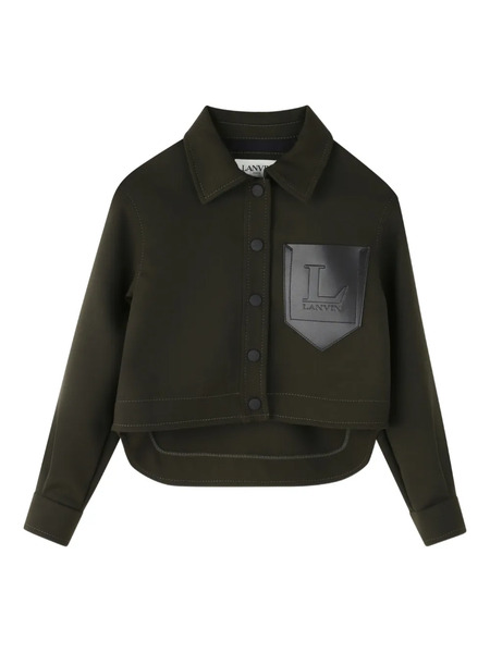  Lanvin Enfant Logo-embroidered Cropped Jacket - Black 