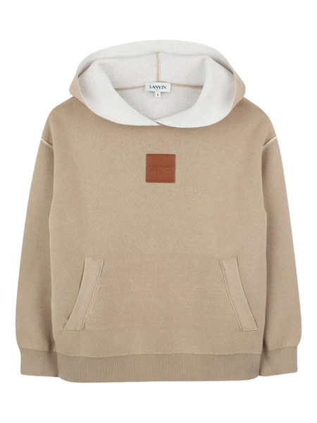  Lanvin Enfant Logo-patch Hoodie - Neutrals 