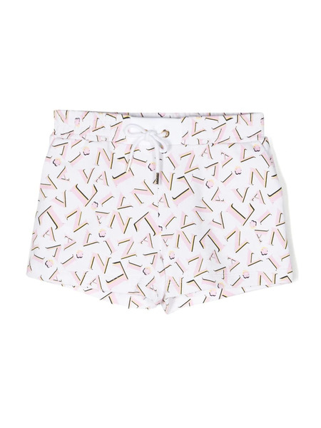  Lanvin Enfant Logo-print Drawstring Shorts - White 