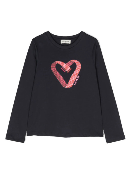  Lanvin Enfant Logo-print Organic Cotton Sweatshirt - Blue 