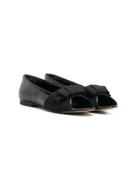  Lanvin Enfant Open Toe Bow Sandals - Black 