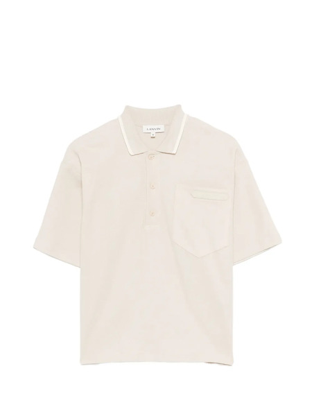  Lanvin Enfant Pocket Embossed Polo Shirt - Neutrals 