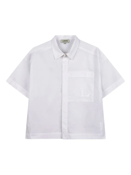  Lanvin Enfant Pocket Short-sleeve Shirt - White 