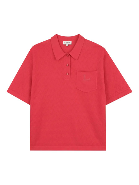  Lanvin Enfant Textured Pocket Polo Shirt 
