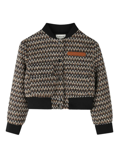  Lanvin Enfant Zigzag-patterned Bomber Jacket - Black 