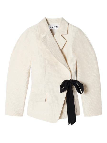  Lanvin Flap-pocket Tie-detail Blazer - Neutrals 