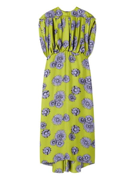  Lanvin Floral-pattern Sleeveless Midi Dress - Green 