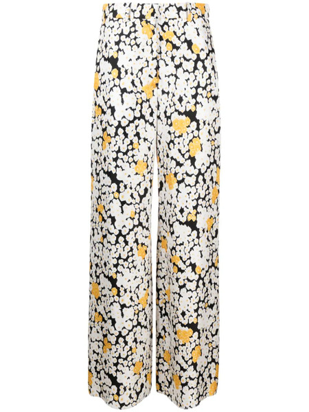  Lanvin Floral Wide-leg Trousers - White 