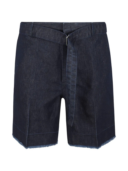  Lanvin Frayed Belt Shorts - Blue 