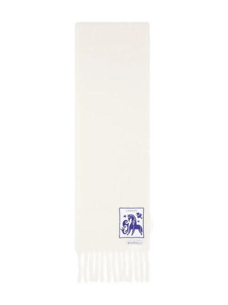  Lanvin Fringed Graphic Scarf - Neutrals 