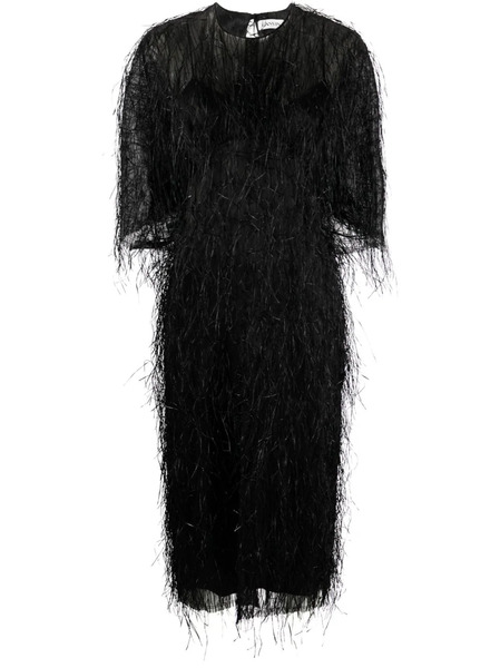  Lanvin Fringed Midi Dress - Black 
