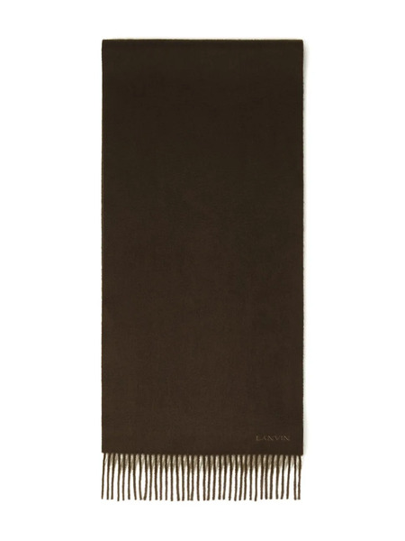  Lanvin Fringed Wool Scarf - Brown 