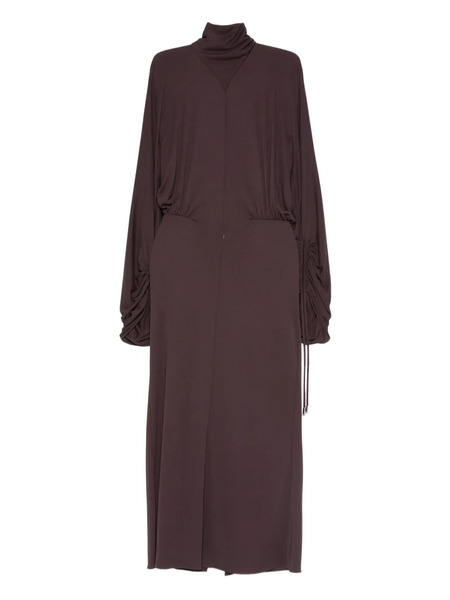  Lanvin Gathered Midi Dress - Brown 