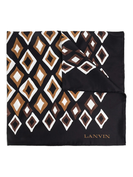  Lanvin Geometric-pattern Silk Scarf - Black 
