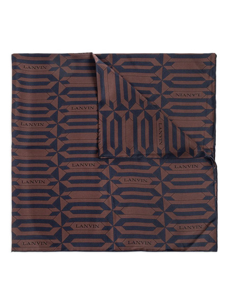  Lanvin Geometric-pattern Silk Scarf - Brown 