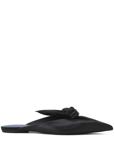  Lanvin Knotted Pointed-toe Flat Mules - Black 