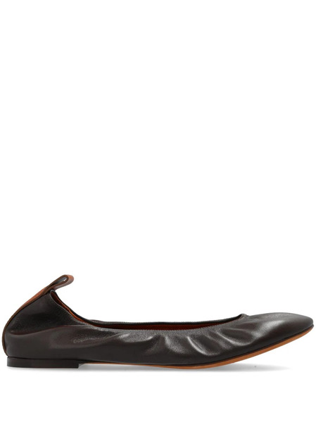  Lanvin Leather Ballerina Shoes - Brown 