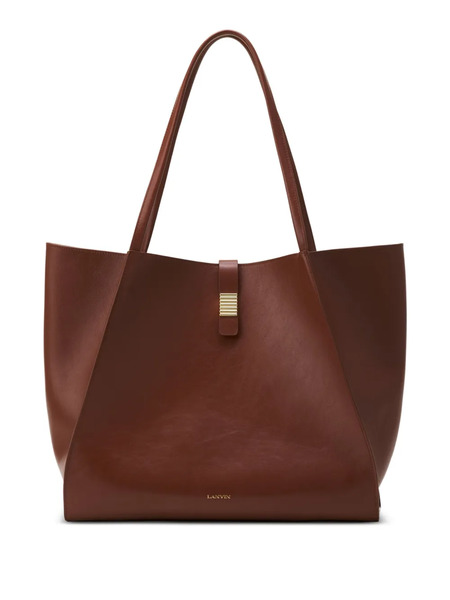  Lanvin Leather Clasp-closure Tote Bag - Brown 
