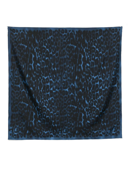  Lanvin Leopard-print Silk Scarf - Blue 