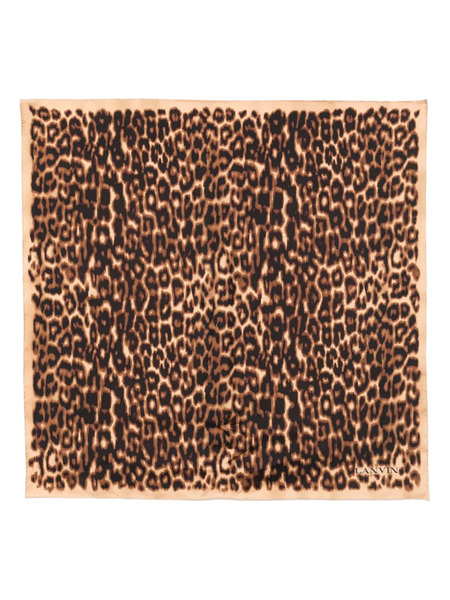  Lanvin Leopard-print Silk Scarf - Brown 