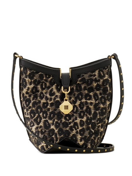 Lanvin Leopard Studded Bucket Bag - Black 