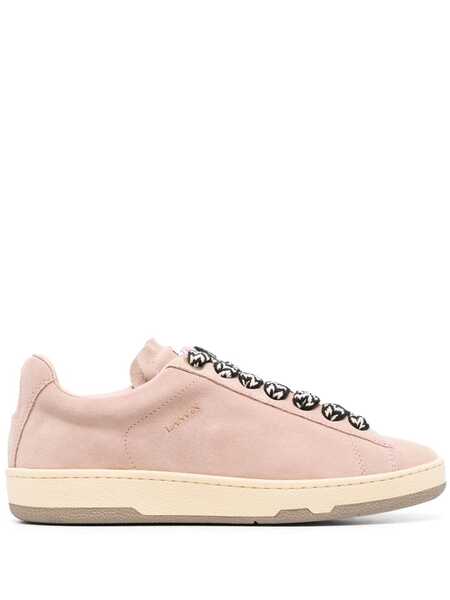  Lanvin Lite Curb Suede Sneakers - Pink 
