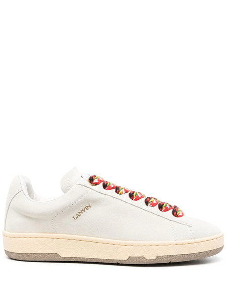  Lanvin Lite Curb Suede Sneakers - White 