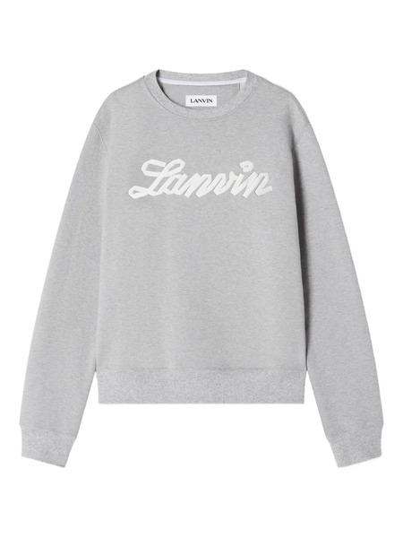  Lanvin Logo-detail Crew-neck Sweatshirt - Grey 