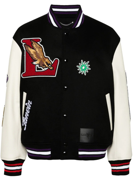  Lanvin Logo-patch Varsity Jacket - Black 
