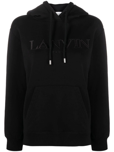 Lanvin Logo-print Drawstring Hoodie - Black 