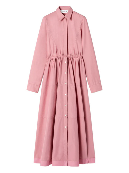  Lanvin Long-sleeve Button Midi Dress - Pink 