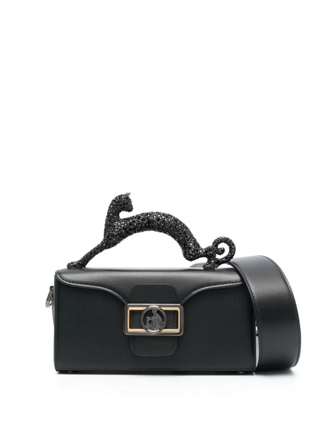  Lanvin Pencil Cat Rhinestone-embellished Shoulder Bag - Black 