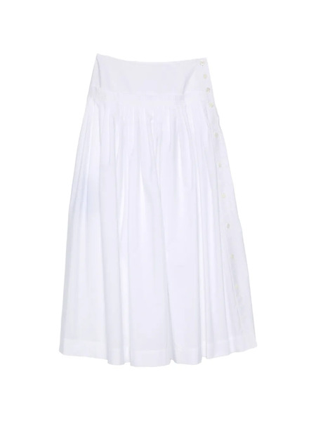  Lanvin Pleated Buttoned Maxi Skirt - White 