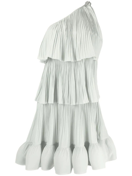  Lanvin Pleated One-shoulder Dress - Green 