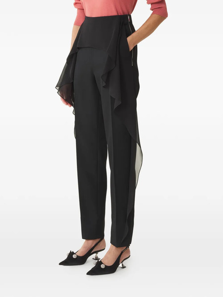  Lanvin Ruffle-detail Side-zip Trousers - Black 