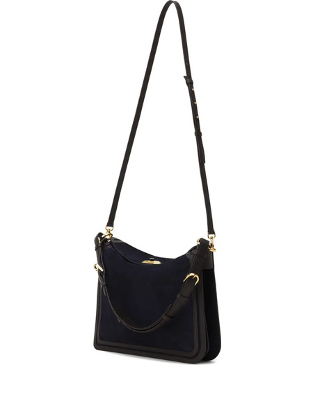  Lanvin Sac Compagnon Suede Shoulder Bag - Blue 