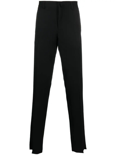  Lanvin Satin-trim Tailored Wool Trousers - Black 