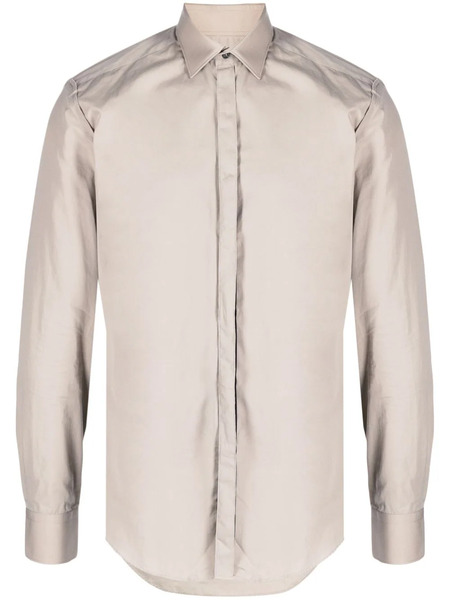  Lanvin Spread-collar Cotton Shirt - Neutrals 