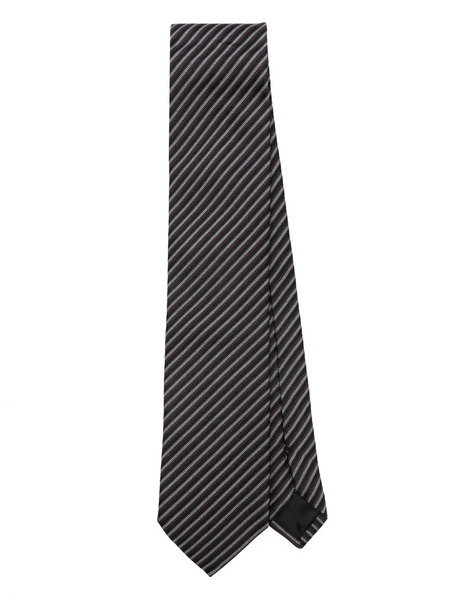  Lanvin Striped Tie - Black 