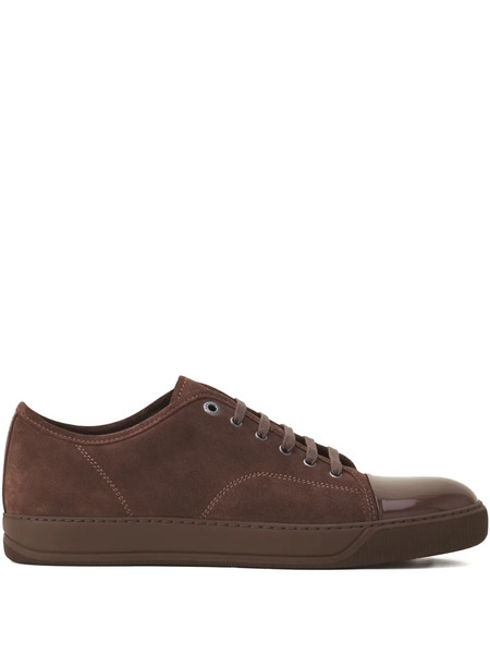  Lanvin Suede Leather Cap-toe Sneakers - Brown 