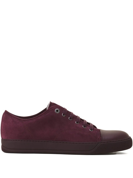  Lanvin Suede Leather Cap-toe Sneakers - Red 