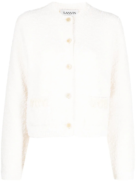  Lanvin Textured-finish Button-fastening Cardigan - White 