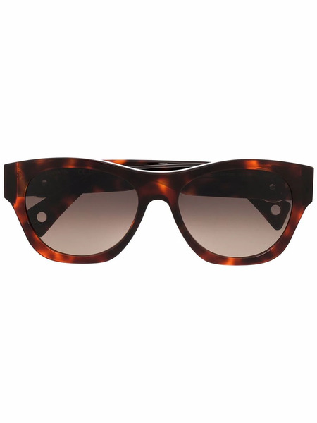  Lanvin Tortoiseshell-effect Logo-plaque Sunglasses - Brown 