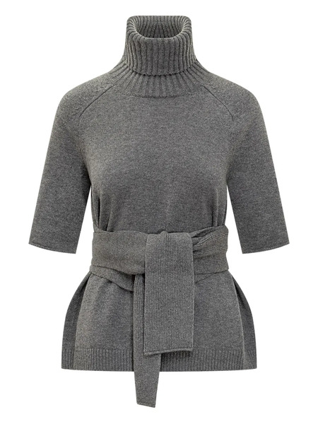  Lanvin Turtleneck Belted Top - Grey 