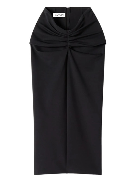  Lanvin Twisted-detail Midi Skirt - Black 