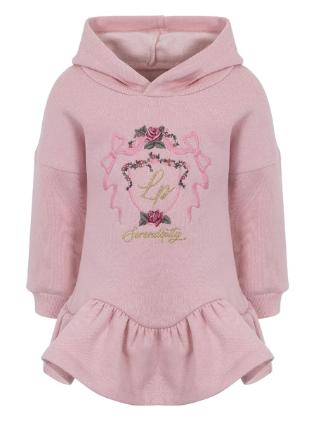  Lapin House Embroidered Ruffled Dress - Pink 