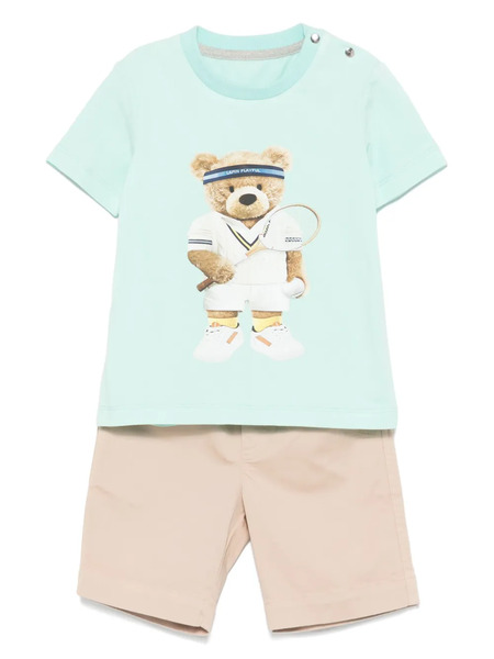  Lapin House Gabardine-weave Shorts Set - Neutrals 