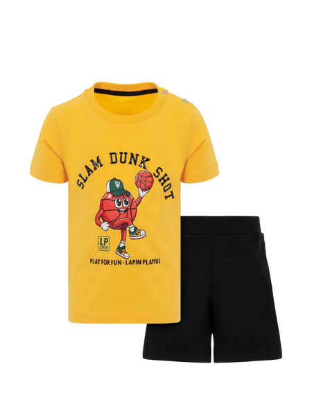  Lapin House Ribbed-trim Shorts Set - Yellow 